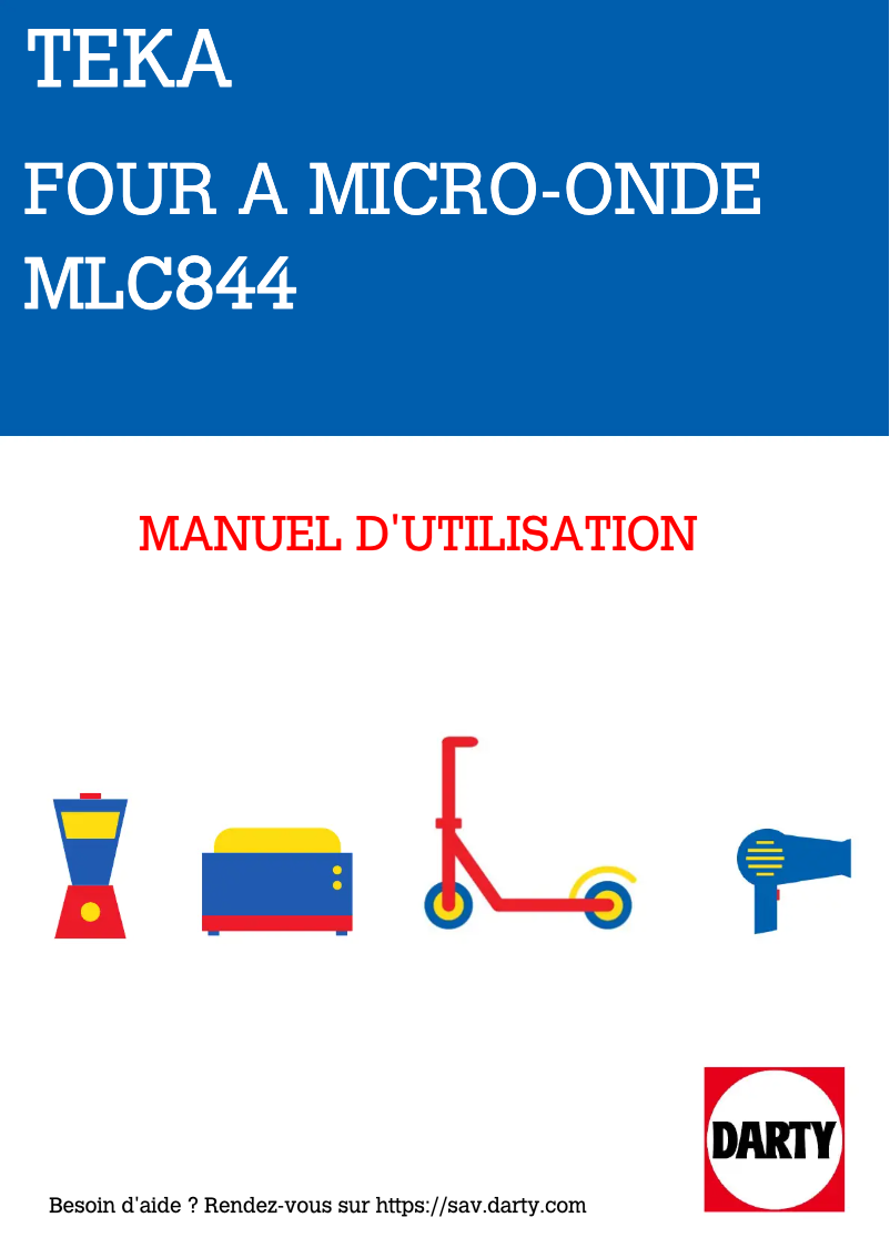 Page n°1 - Manuel utilisateur Teka MLC 844