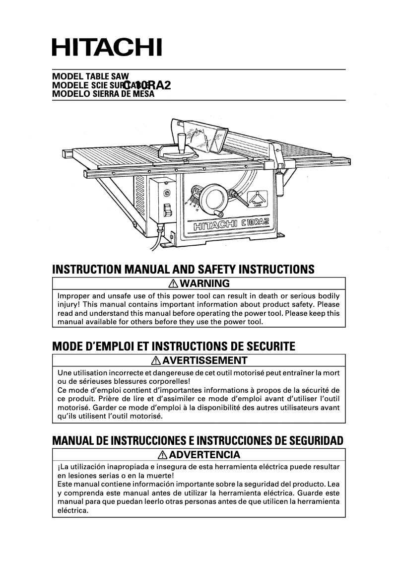 Image de la première page du manuel de l'appareil C 10RA2