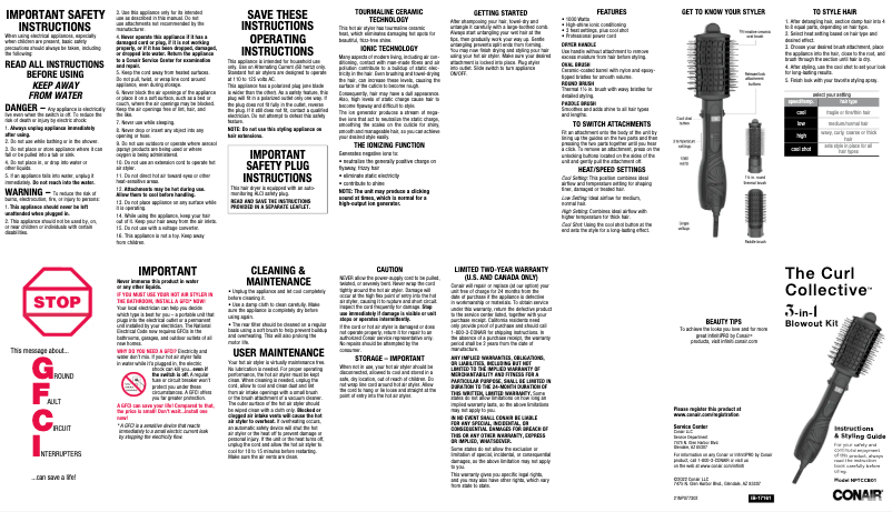 Page 1 de la notice Manuel utilisateur Conair NPTCCB01