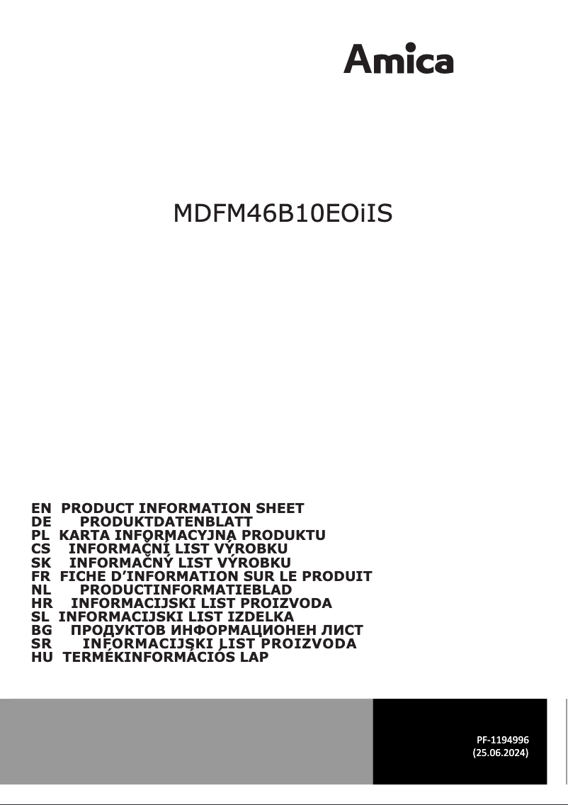 Image de la première page du manuel de l'appareil MDFM46B10EOiIS