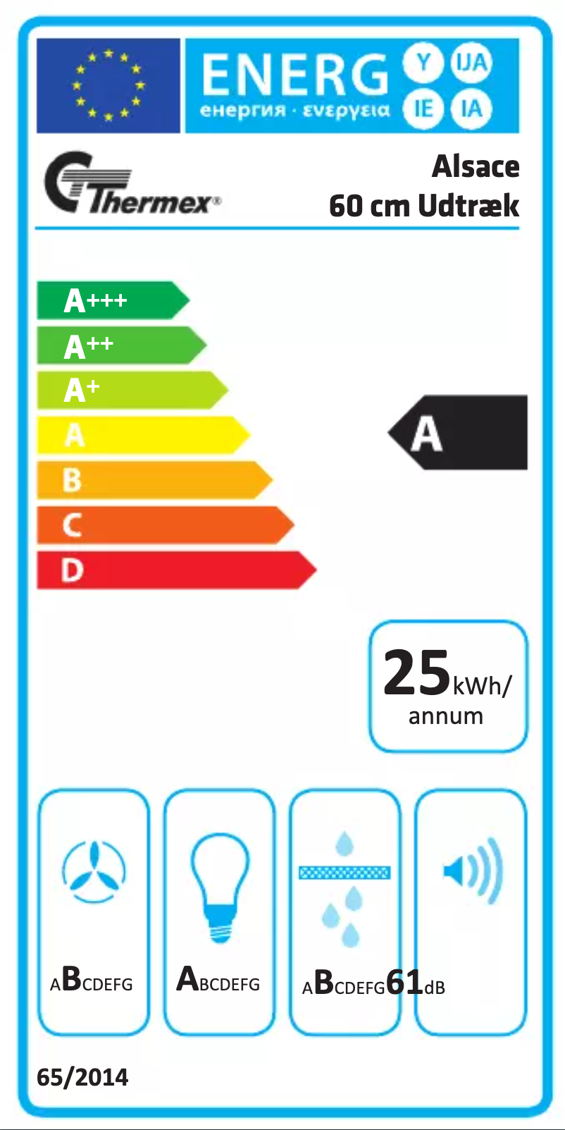 Page 1 de la notice Label énergétique Thermex ALSACE UDTRÆK