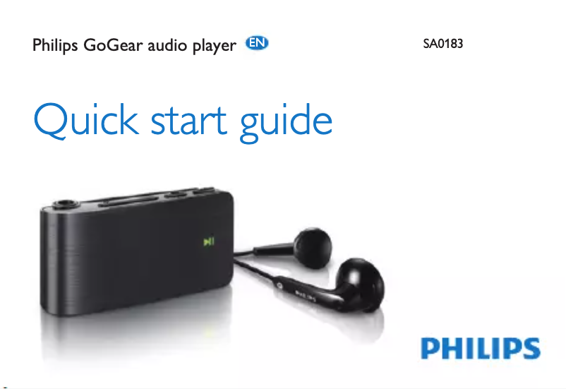Page n°1 - Guide de démarrage rapide Philips SA018302PN