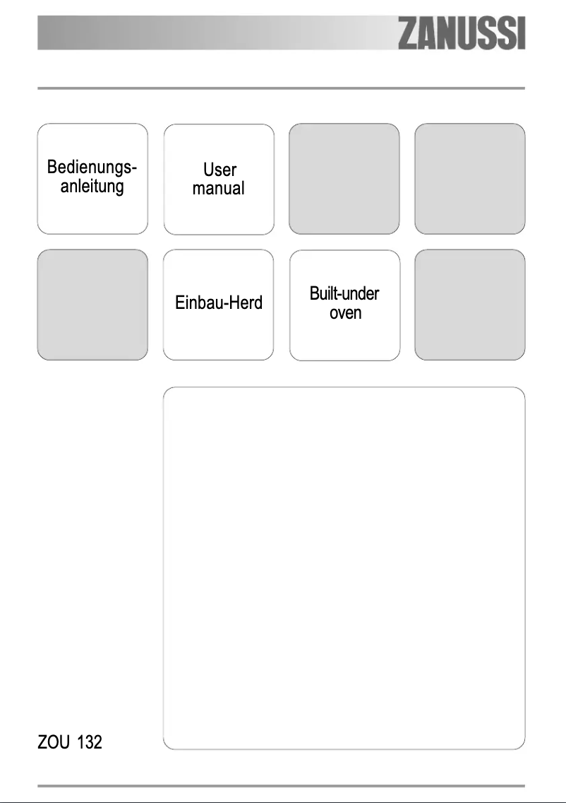 Image de la première page du manuel de l'appareil ZOU132X