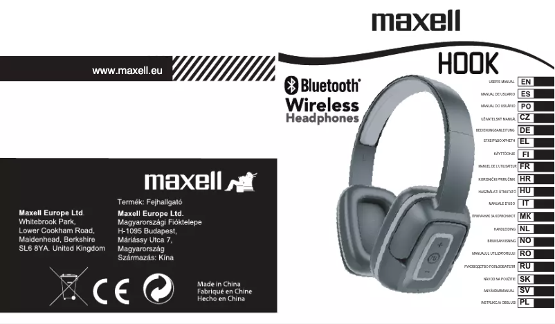 Page 1 de la notice Manuel utilisateur Maxell Hook Wireless