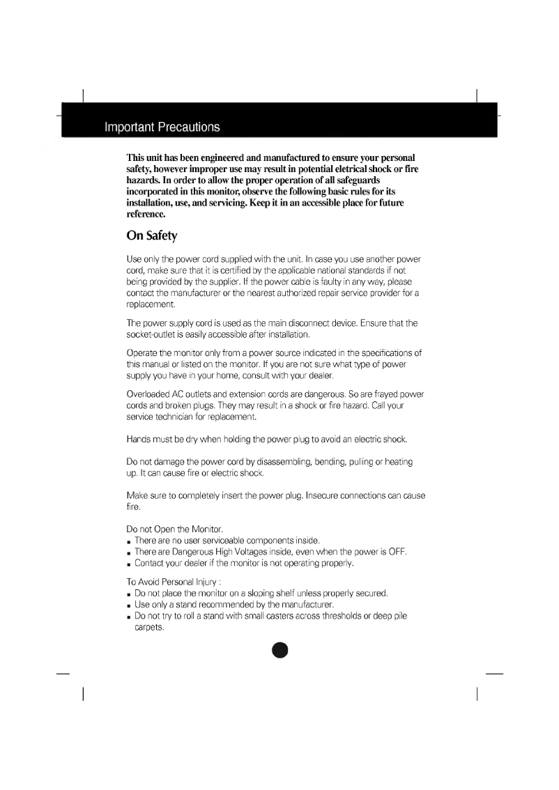 Page n°1 - Manuel utilisateur LG E700B