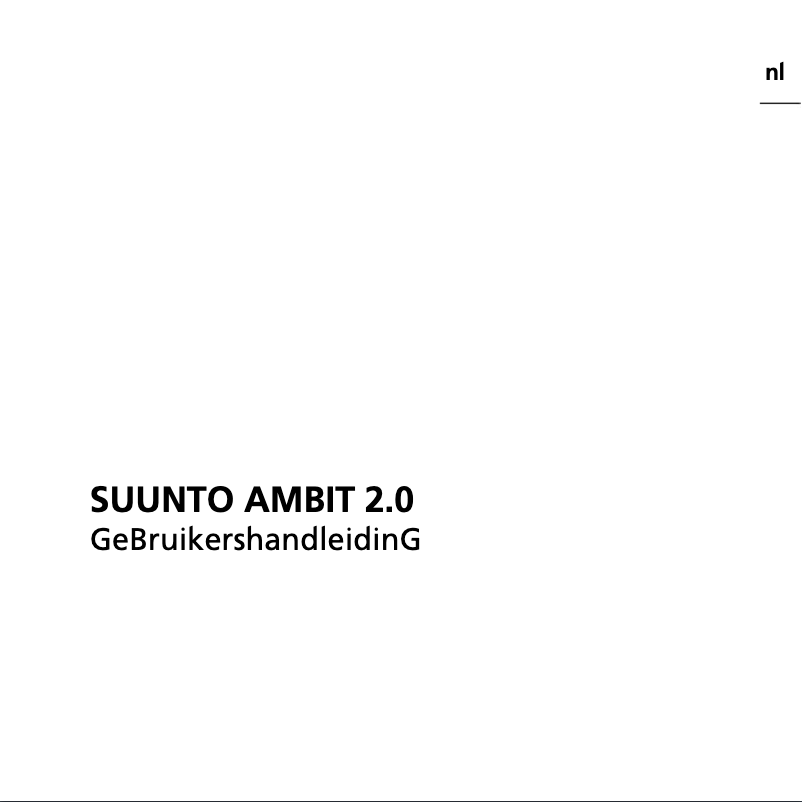 Página 1 del manual Manual de usuario Suunto Ambit 2.0