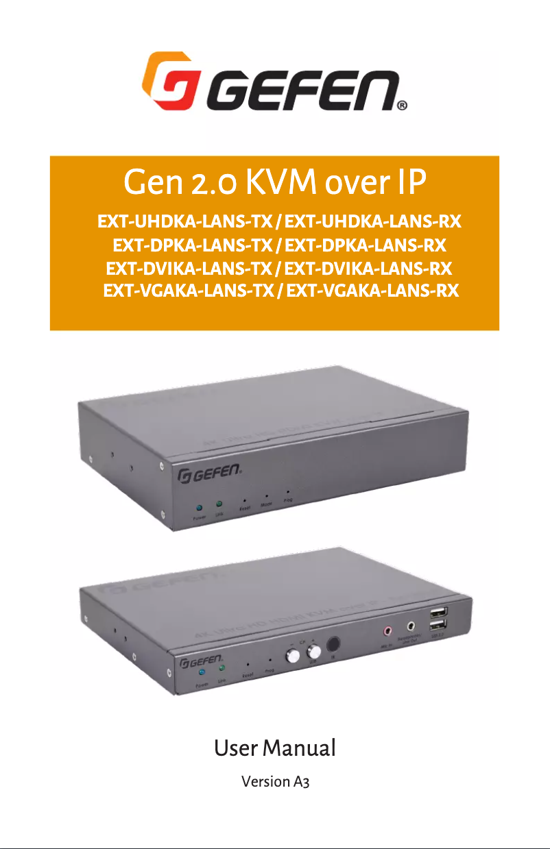 Image de la première page du manuel de l'appareil EXT-VGAKA-LANS-TX