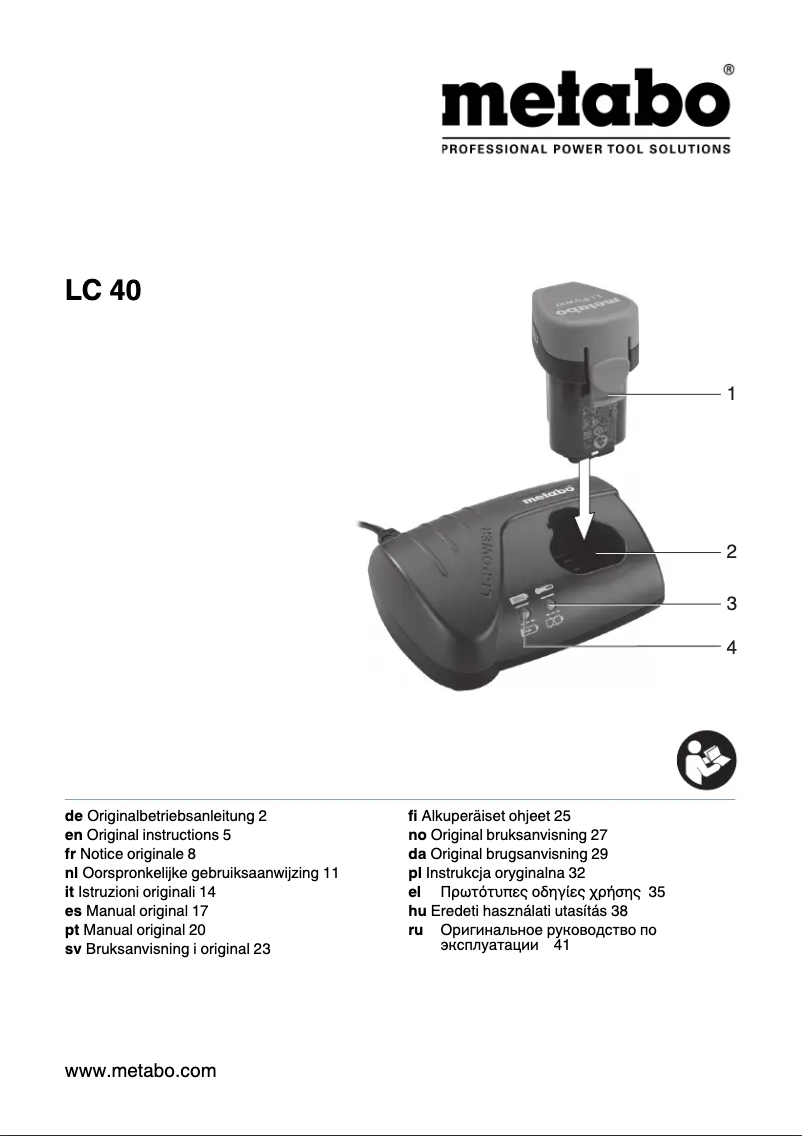 Page 1 de la notice Manuel utilisateur Metabo LC 40