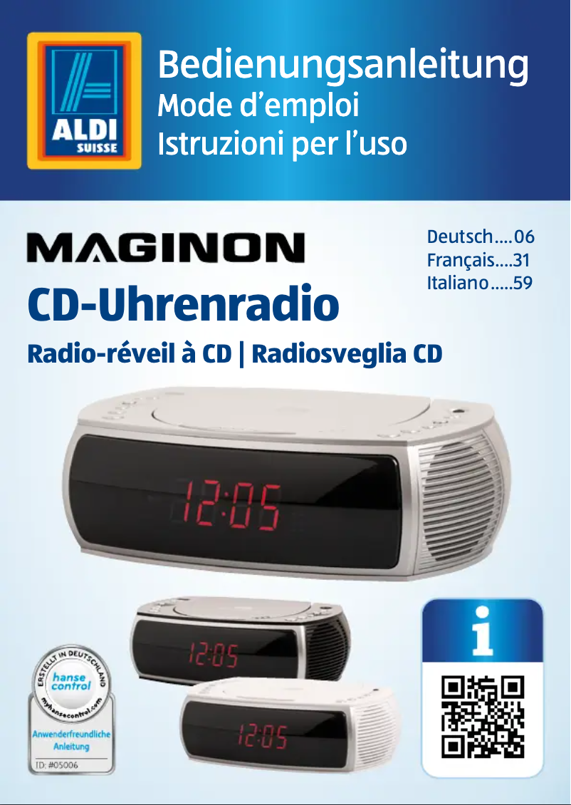 Page n°1 - Manuel utilisateur Maginon CDR-21