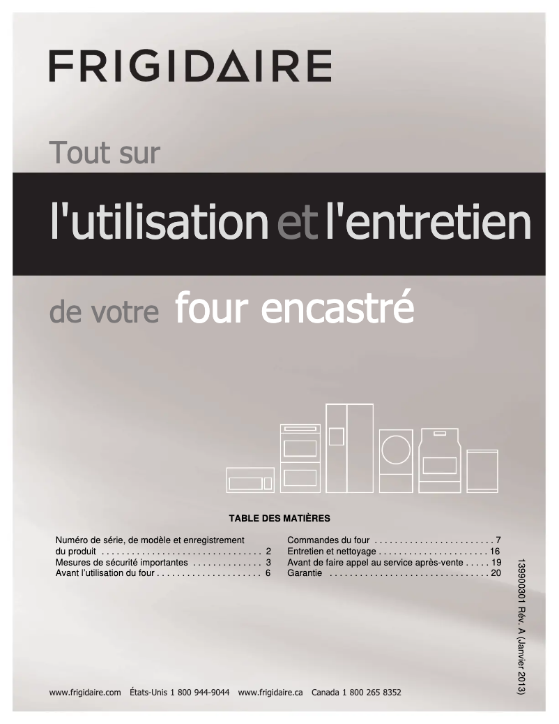 Page n°1 - Manuel utilisateur Frigidaire FGEW3045PF