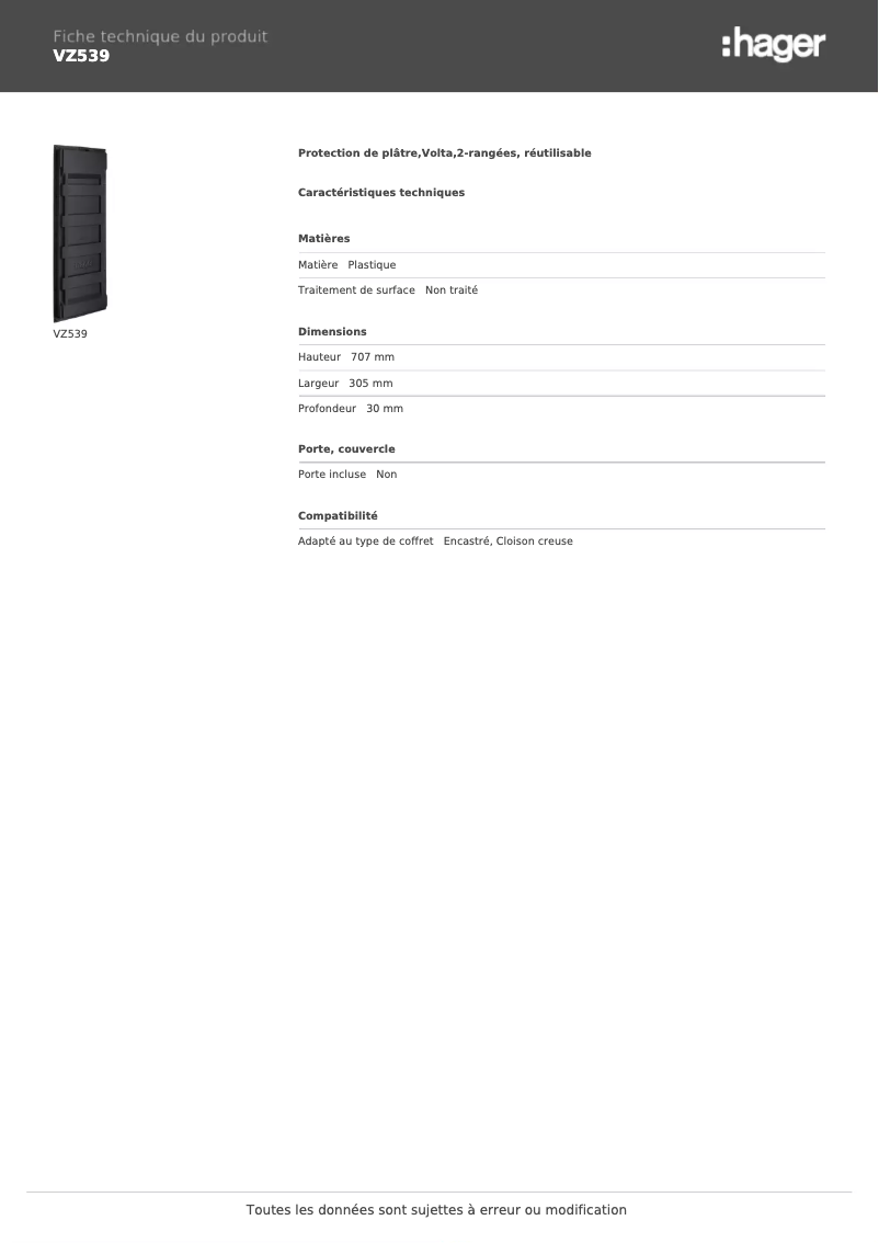 Image de la première page du manuel de l'appareil VZ539