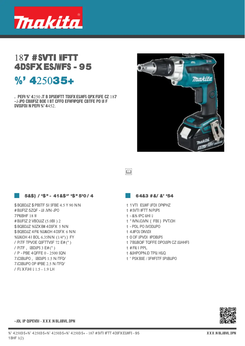 Page n°1 - Fiche technique Makita DFS250