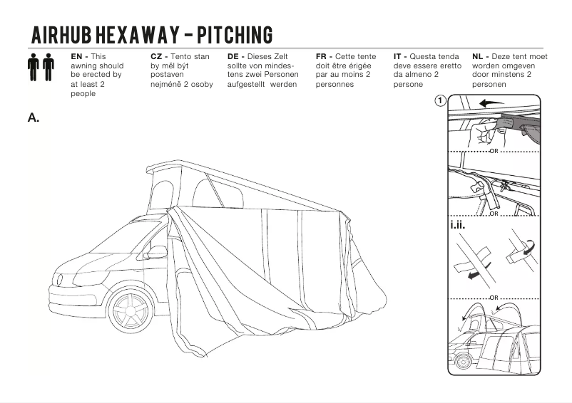 Page 1 de la notice Manuel utilisateur Vango Airhub Hexaway II Tall