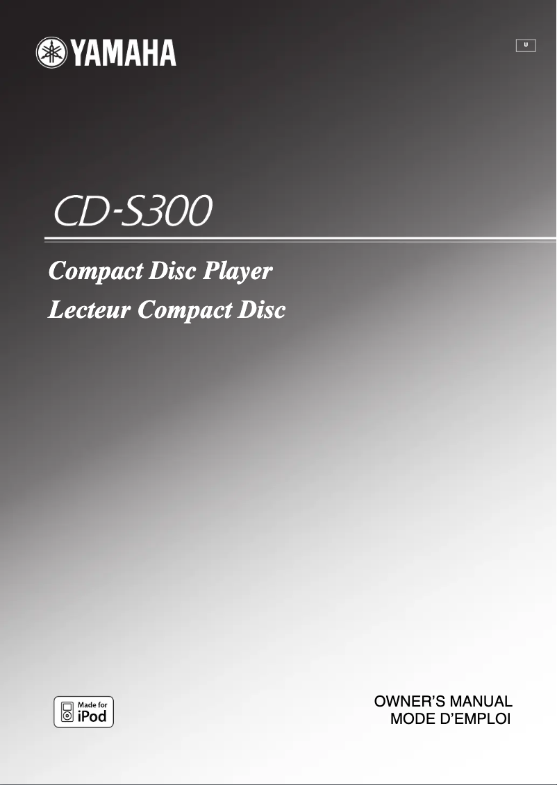 Page 1 de la notice Manuel utilisateur Yamaha CD-S300RK