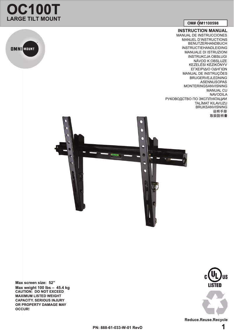 Image de la première page du manuel de l'appareil OC100T