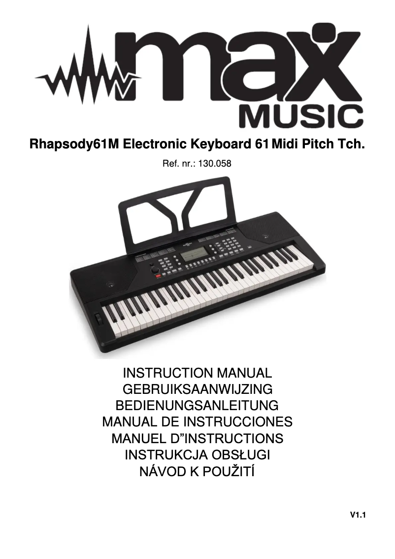 Page 1 de la notice Manuel utilisateur MAX Rhapsody61P
