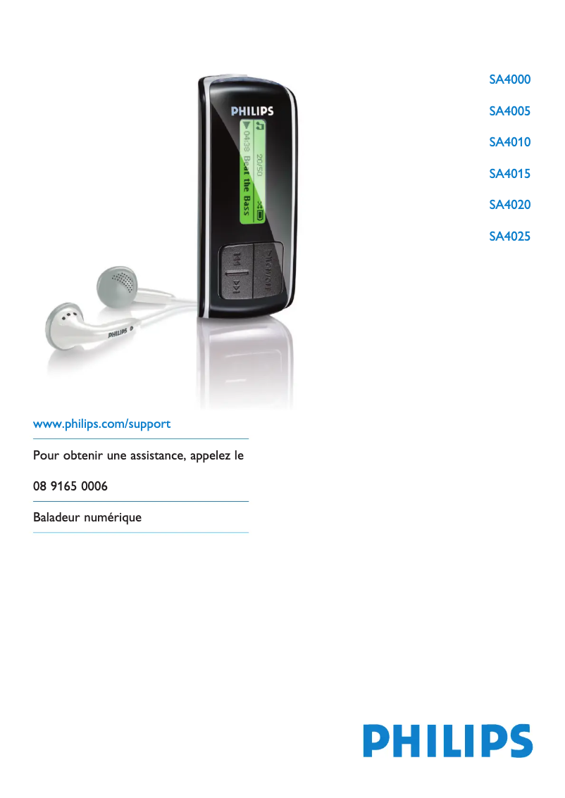 Image de la première page du manuel de l'appareil GoGear SA4025