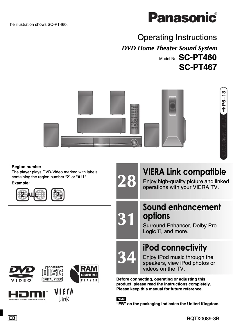 Image de la première page du manuel de l'appareil SC-PT467