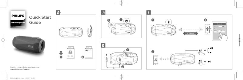 Página 1 del manual Guía de inicio rápido Philips SB500B