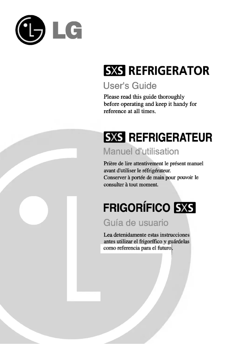 Page n°1 - Manuel utilisateur LG GR-A207CUBA