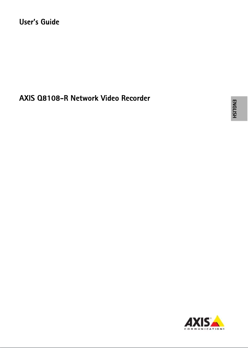 Page n°1 - Manuel utilisateur Axis Q8108-R