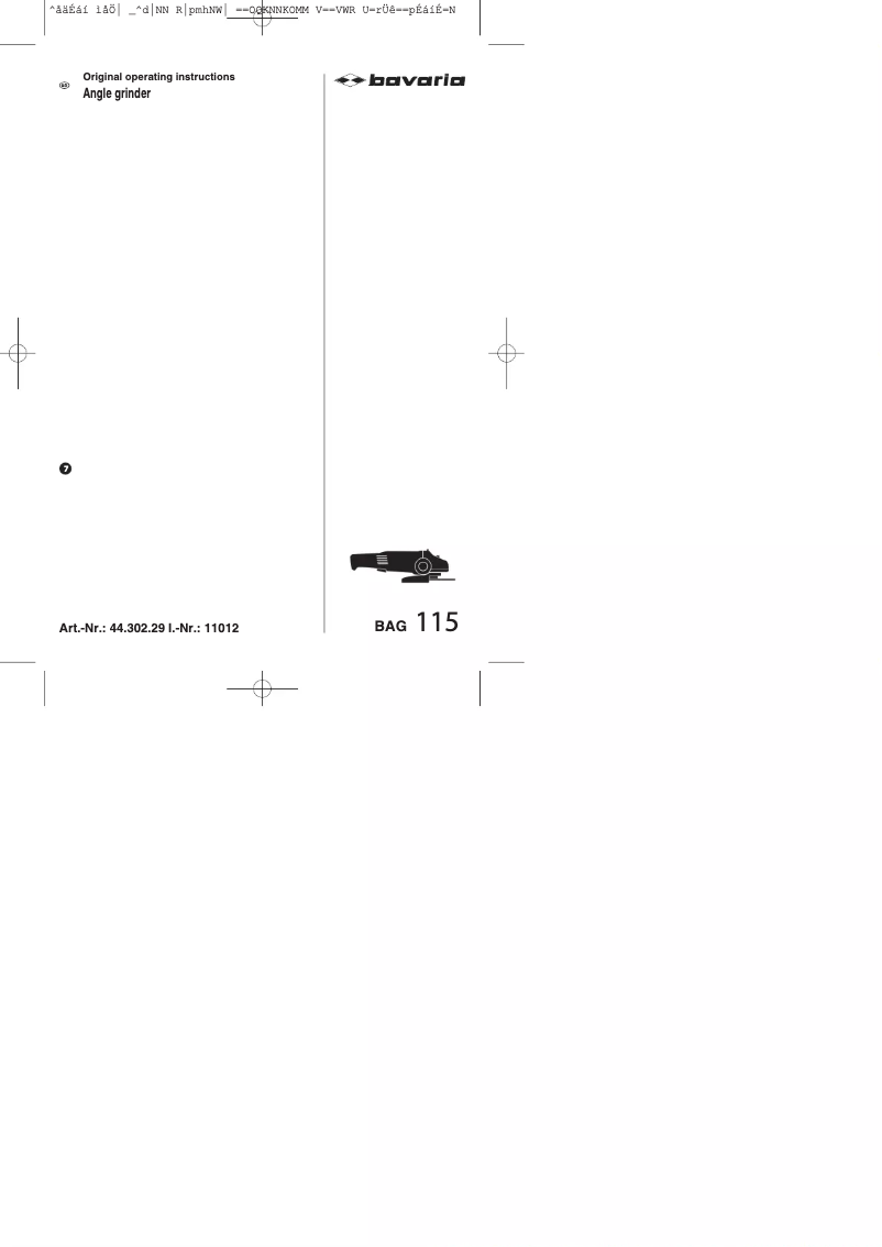 Image de la première page du manuel de l'appareil BAG 115