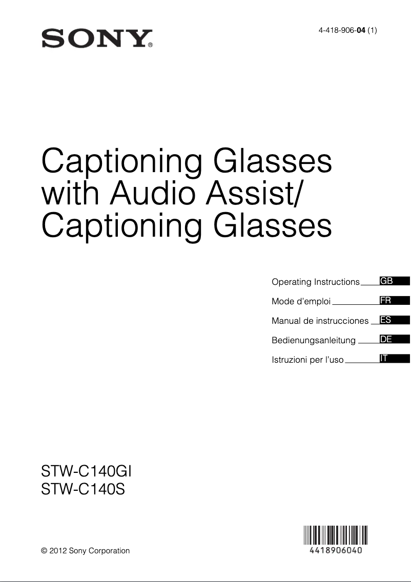 Página 1 del manual Manual de usuario Sony STW-C140S