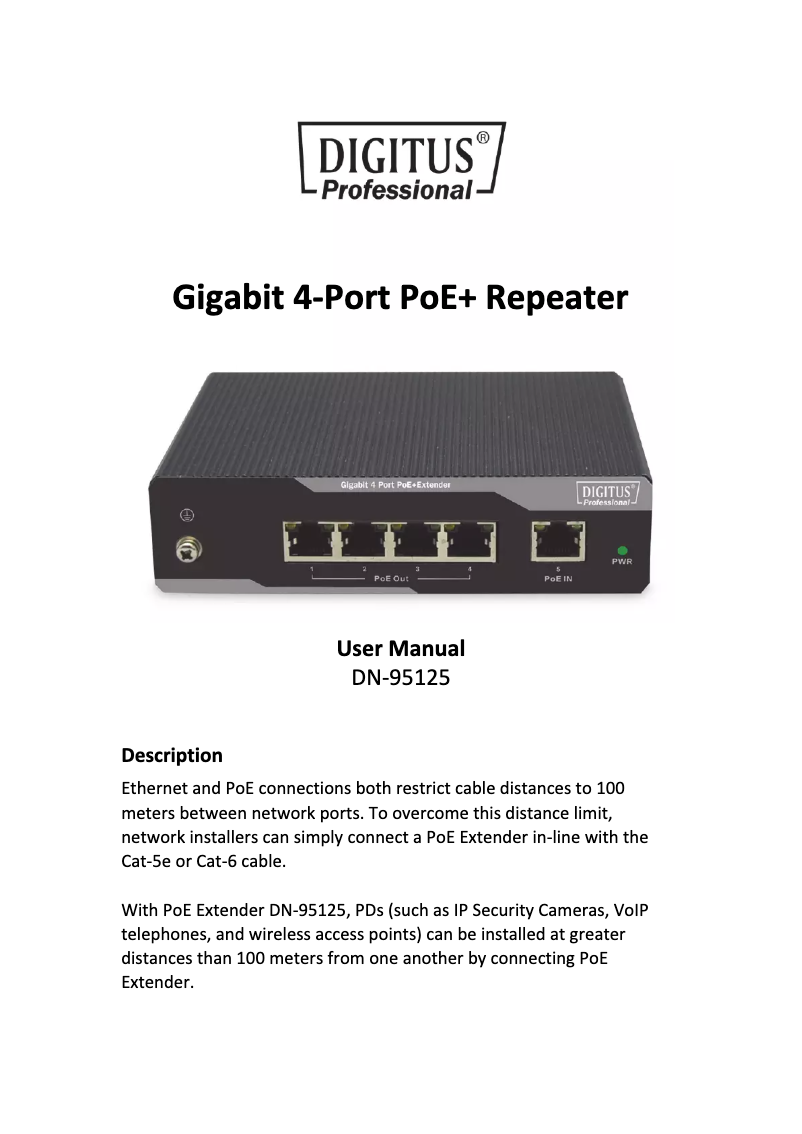 Image de la première page du manuel de l'appareil DN-95125