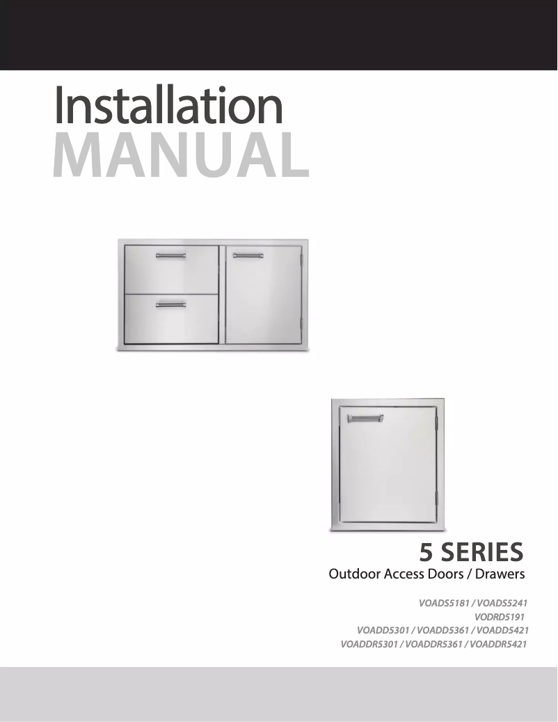 Page 1 de la notice Guide d'installation Viking VOADDR5361SS