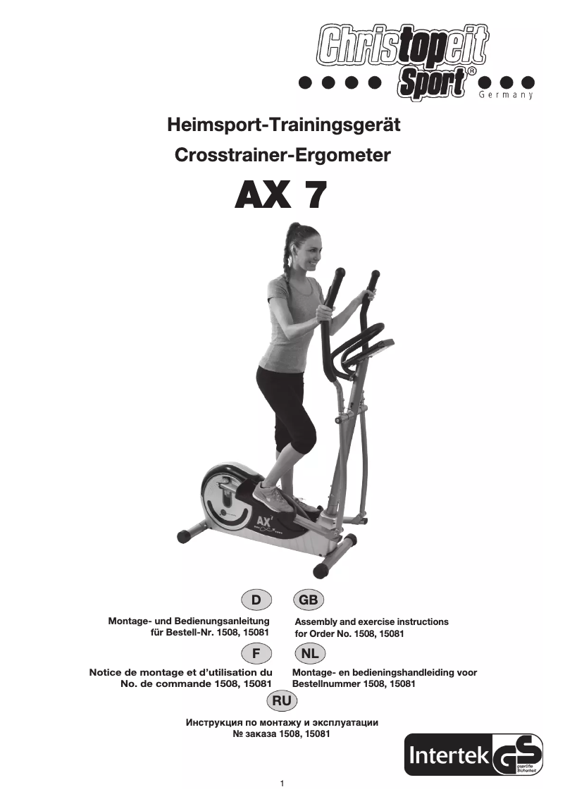 Page n°1 - Manuel utilisateur Christopeit AX 7