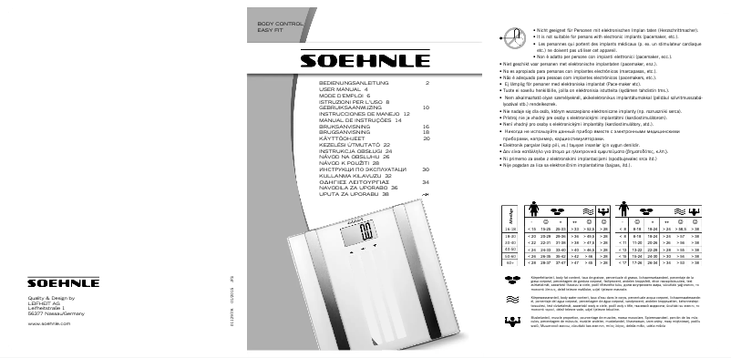 Image de la première page du manuel de l'appareil Body Control Easy Fit