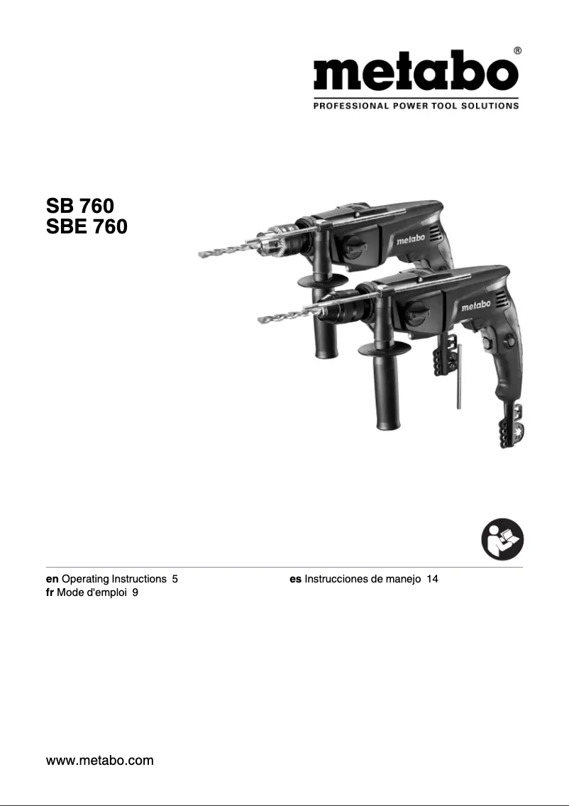Page 1 de la notice Manuel utilisateur Metabo SBE 760