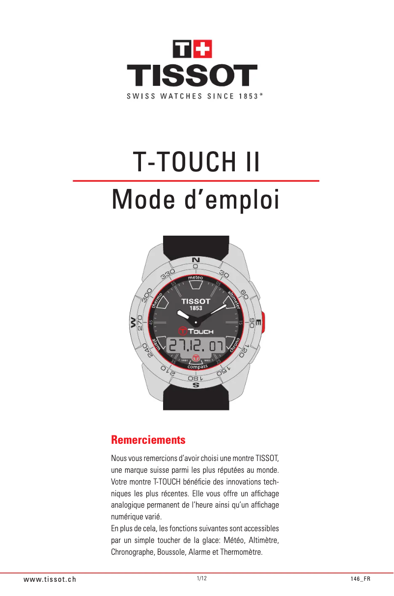 Image de la première page du manuel de l'appareil T-Touch II
