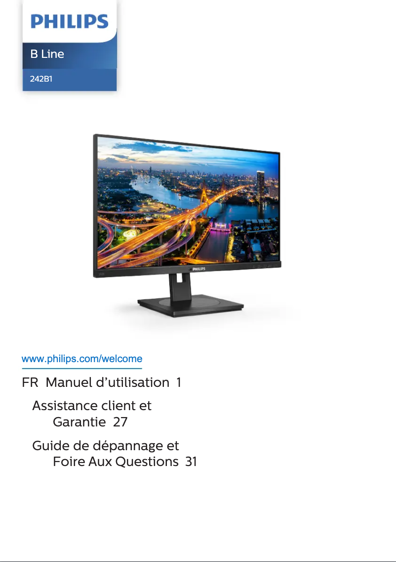 Page 1 de la notice Manuel utilisateur Philips B Line 242B1H