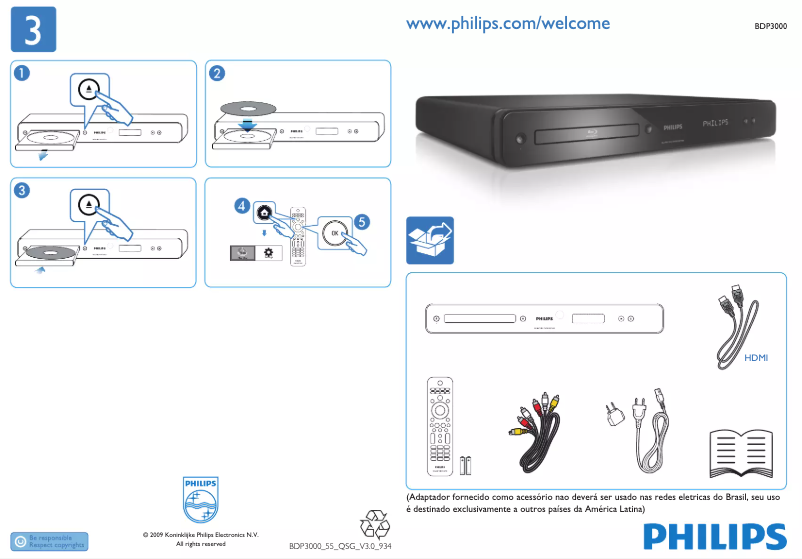 Image de la première page du manuel de l'appareil BDP3000