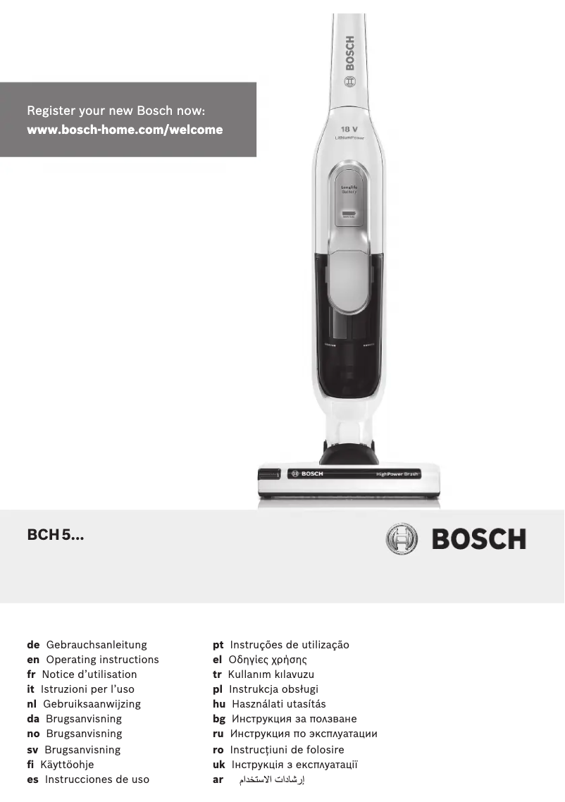 Page 1 of the manual User Manual Bosch Athlet BCH51840