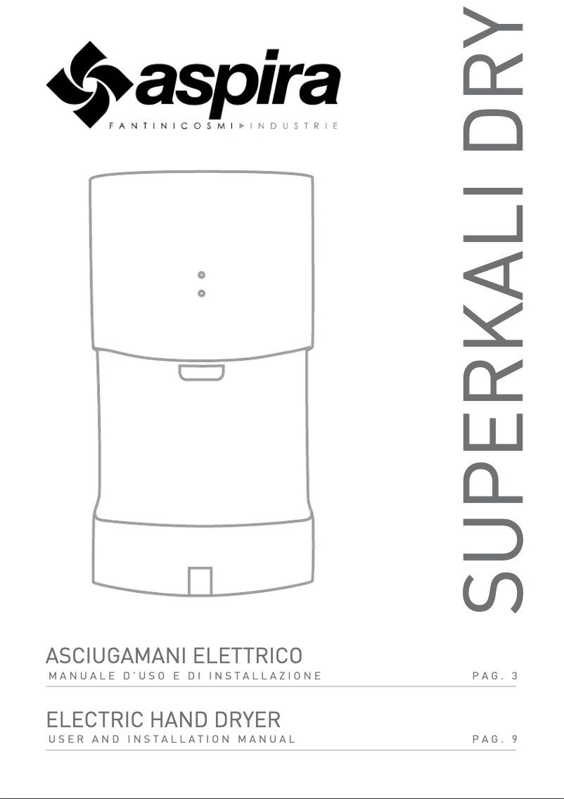 Page n°1 - Manuel utilisateur Fantini Cosmi Superkali Dry
