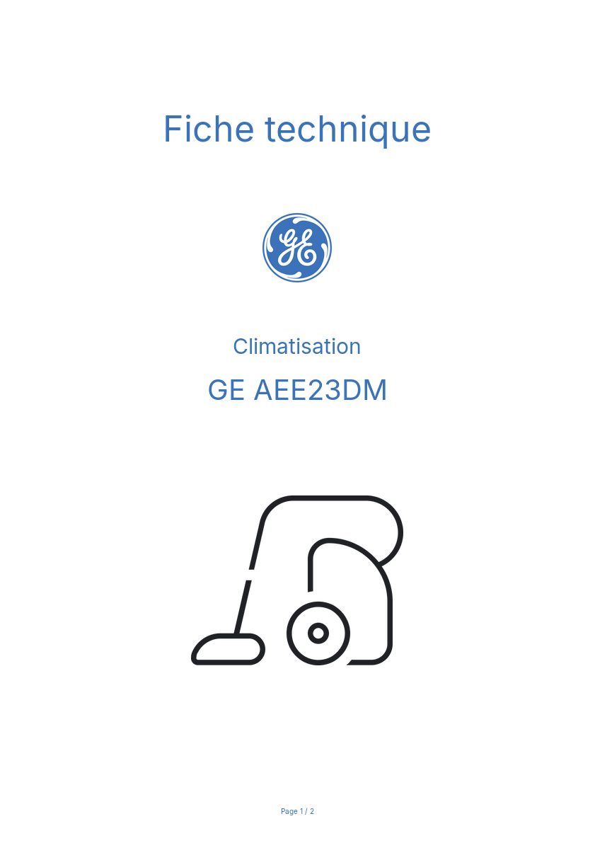 Image de la première page du manuel de l'appareil AEE23DM