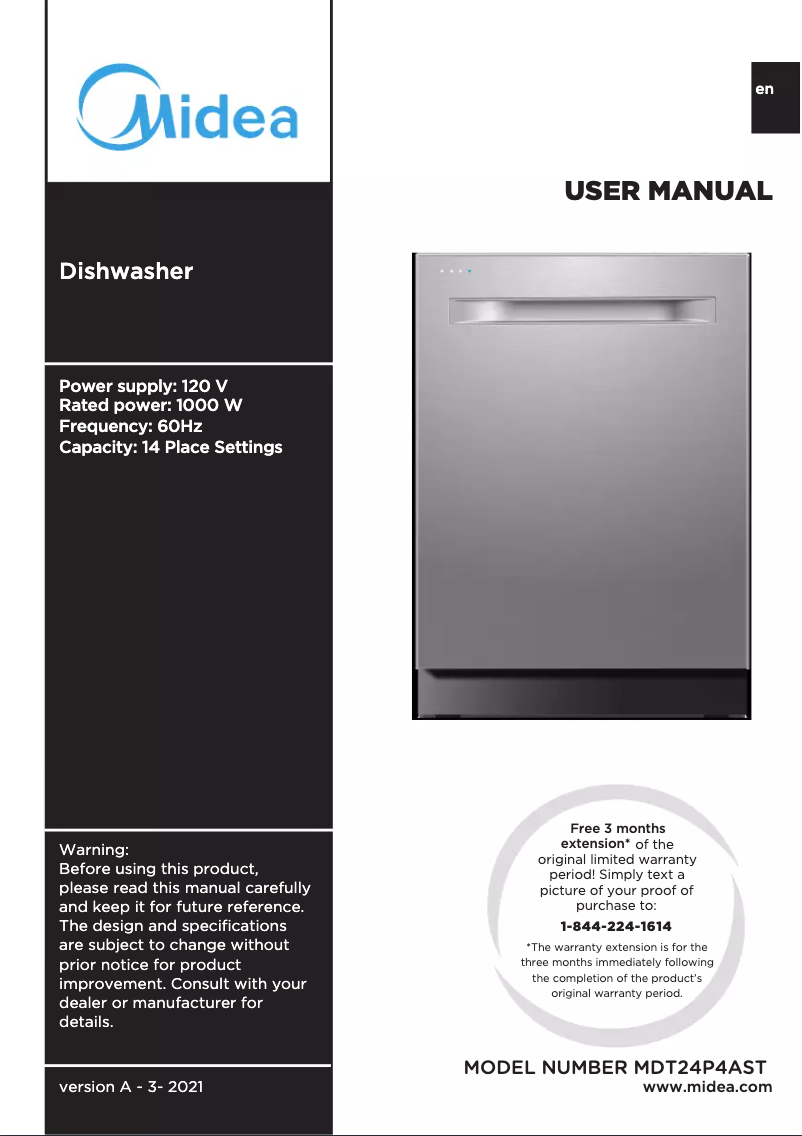 Image de la première page du manuel de l'appareil MDT24P4AST