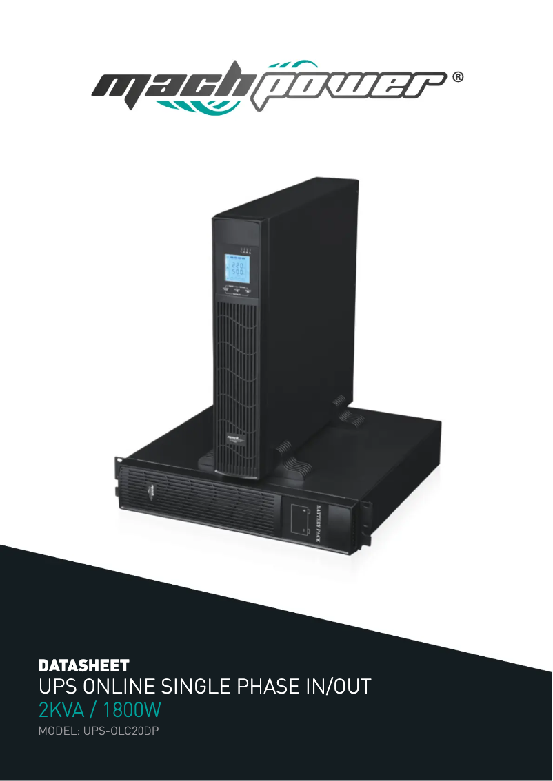 Page 1 de la notice Manuel utilisateur Mach Power UPS-OLC20DP
