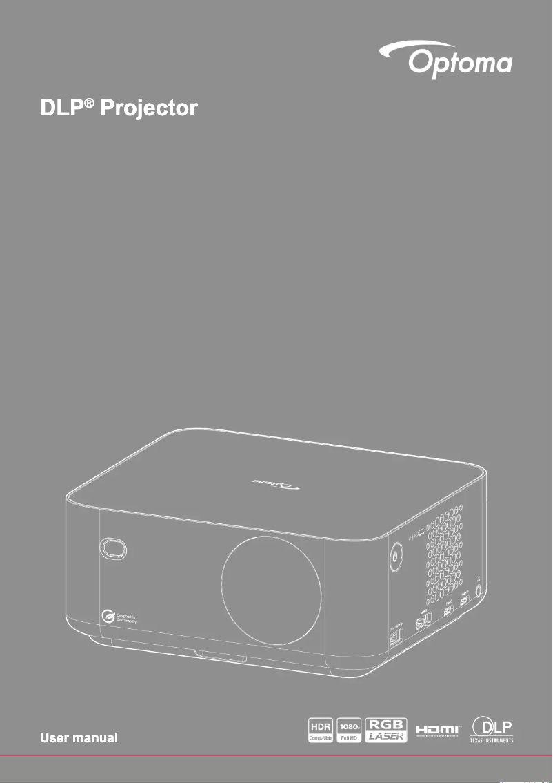 Page 1 de la notice Manuel utilisateur Optoma ML1080ST