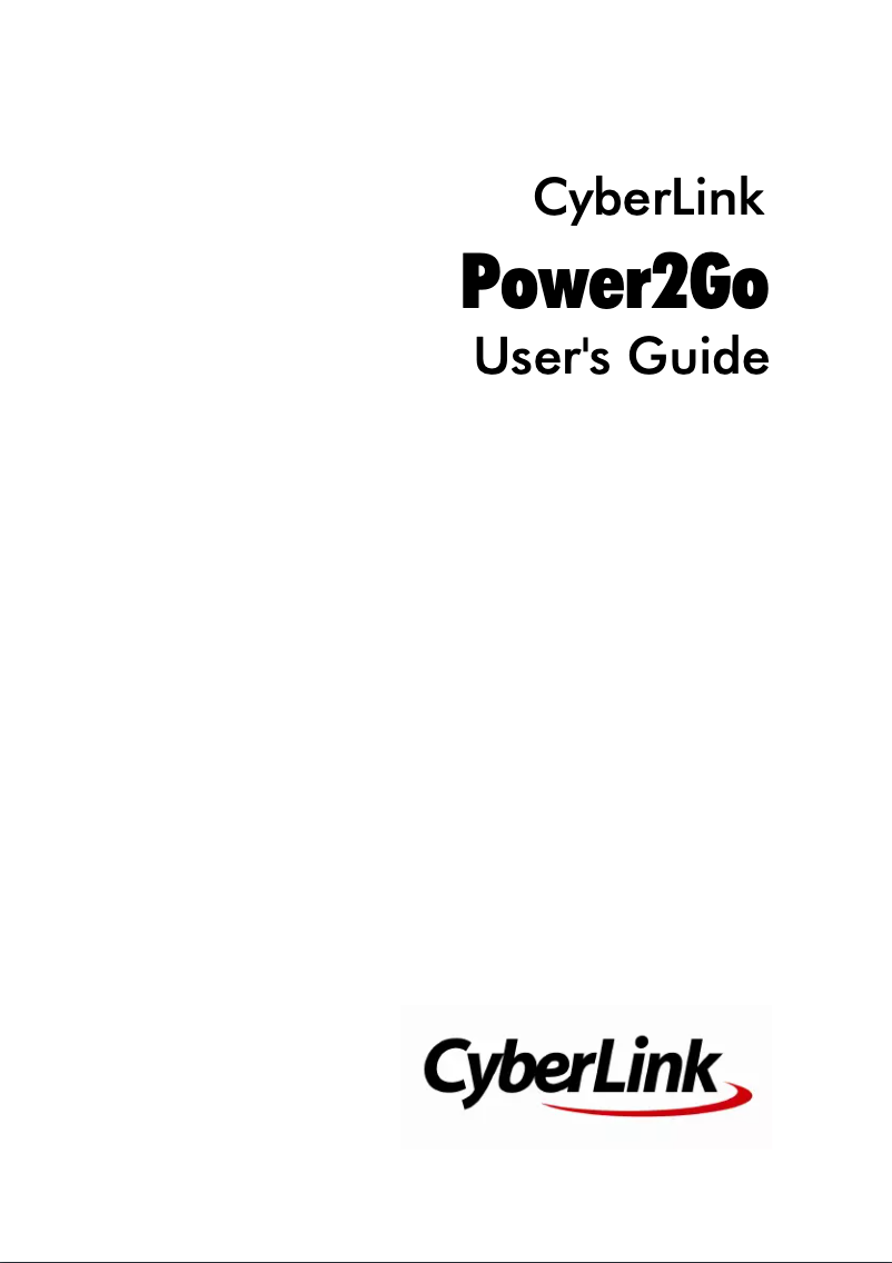 Page 1 de la notice Manuel utilisateur Cyberlink Power2Go 8