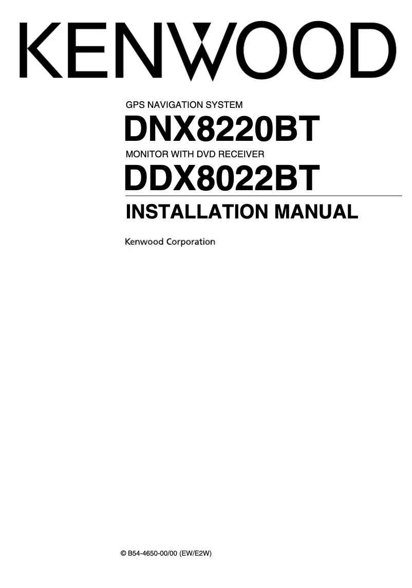 Page 1 de la notice Guide d'installation Kenwood DDX8022BT