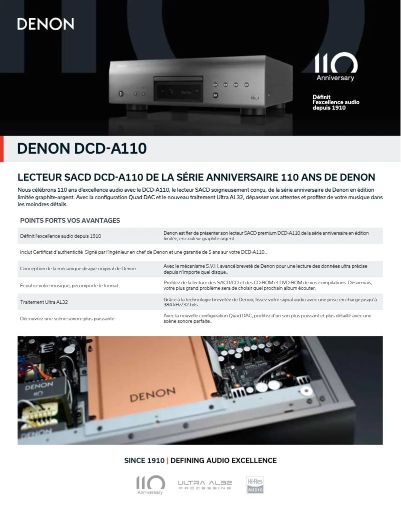 Image de la première page du manuel de l'appareil DCD-A110