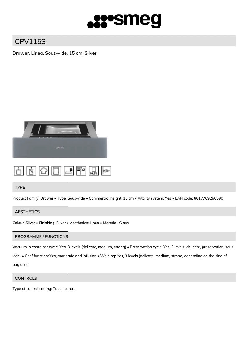 Imagen de la primera página del manual del dispositivo CPV115S