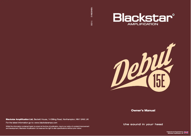 Page n°1 - Manuel utilisateur Blackstar Debut 15E