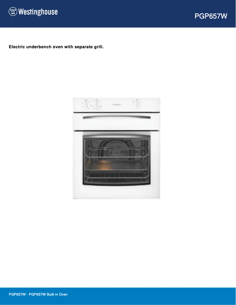 Image de la première page du manuel de l'appareil PGP657W