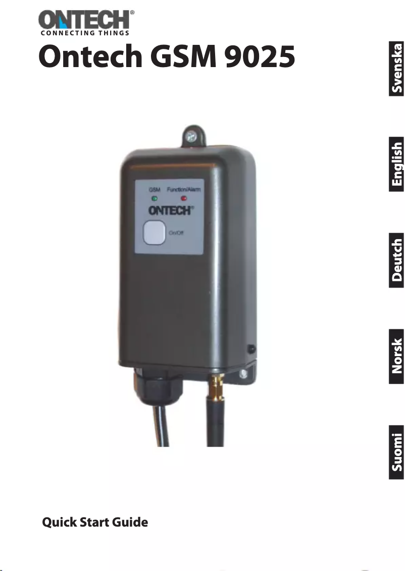 Page n°1 - Guide de démarrage rapide Ontech GSM 9025