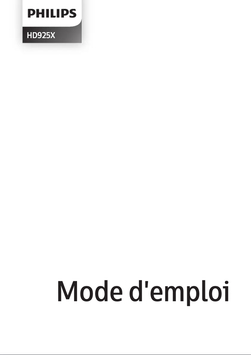 Image de la première page du manuel de l'appareil Airfryer HD9252