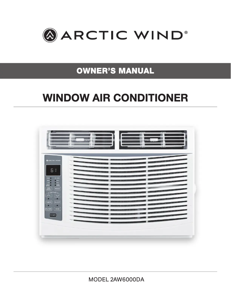 Page 1 de la notice Manuel utilisateur ARCTIC WIND 2AW6000DA